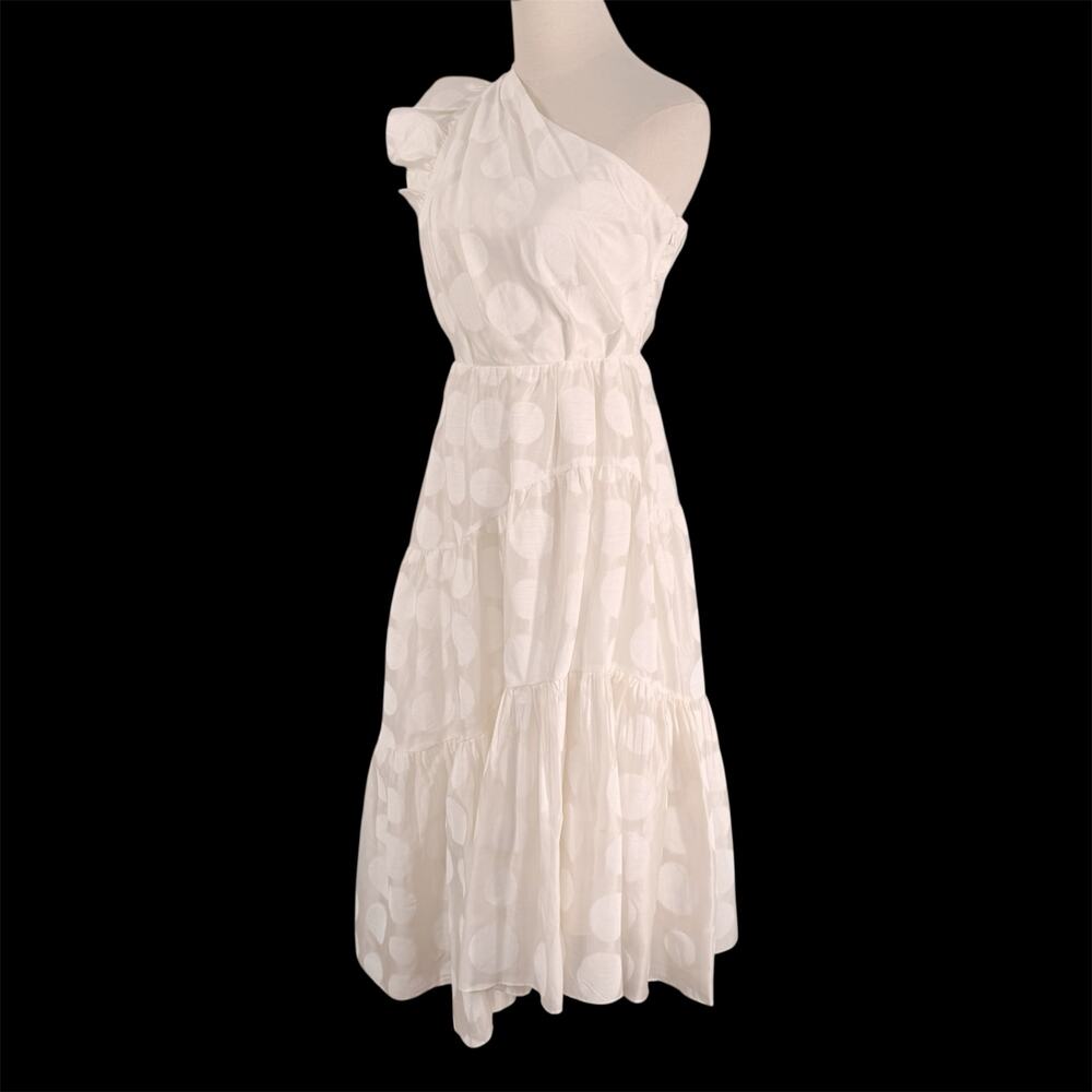 Ulla Johnson Ariane Dress Off White Polka Dot Silk Midi Bridal LWD Party Size 2 - Picture 4 of 16